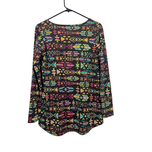 LuLaRoe Women's Black Multicolor Long Sleeve Top - Picture 2 of 7